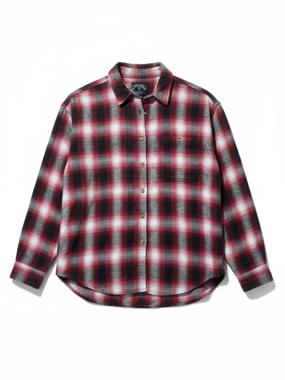 Solutions Plaid Flannel Button-Down Shirt – Size Medium